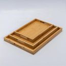 1pc Serving Tray With Handles, Bamboo Breakfast Tray Wooden Trays For Eating, Working, Storing, Used In Bedroom, Kitchen, Living Room, Bathroom, Hospital And Outdoors