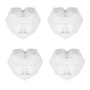 BONYOUN 4Pcs Diamond Heart Shape Silicone Mold Cake Dessert Fondant DIY Mould Baking Tools in White | Wayfair C190256@YB