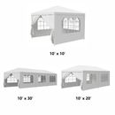 10'x10'/20'/30' Outdoor Gazebo White Canopy Party Wedding Tent with Sidewalls 