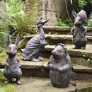 Estatuas de resina de conejo al aire libre adorno decoración, escultura de jardín Pascua
