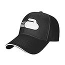 YUZZI-Curling-Sports-Baseball-Cap, Black Trucker Hat Vintage Dad Hats for Men Women, Black, One Size
