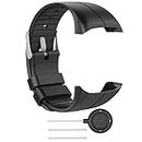 RuenTech Bands for Polar M400 / M430 watch Strap Replacement Soft Silicone Wristband Sports Band For Polar M400 and M430 Smart Sports Watch-Black L(5.5''-9.0'')