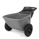 Simplay3 Easy Haul Durable Wheelbarrow with Garden Tool Storage Tray - Large Easy Turn Wheels - Gray - Made in USA