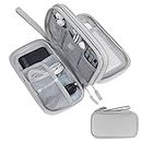 Handcuffs Electronic Organizer Storage Bag Waterproof Accessories Carry Case For USB Data Cable Earphone Wire & Power Bank (Grey), Cotton