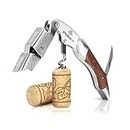 Philorn Professional Wine Opener Corkscrew Bottle Opener Beer Opener Foil Cutter All-in-one Stainless Steel Cap Opener with Rosewood Handle Best Choice of Housewives Sommeliers Waiters and Bartenders
