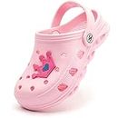 BODATU Kids Clogs Home Garden Slip On Water Shoes Boys Girls Indoor Outdoor Beach Children Sandals, Pink, 5.5 Toddler