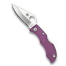 Spyderco Ladybug 3 Signature Knife with 1.93" VG-10 Steel Blade and Lightweight Purple FRN Handle - Plainedge - LPRP3