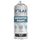 Polar Heat Resistant Radiator Paint - Satin Black Radiator Spray Paint - 400ml - Primer, Undercoat, Topcoat - Ideal for Radiators, Heating Pipes, Water Tanks & Other Metal Surfaces