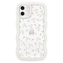 ZCDAYE Floral Case Compatible with iPhone 11, Aesthetic Flower Pattern & Cute Curly Wavy Shape Phone Case for Women Girls,Soft TPU Shockproof Cover for iPhone 11 (6.1 inch), White