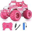 Yohencin Remote Control Car For Girls, Rechargeable 4wd R/C Jeep (1:14 Scale) Car, 2.4ghz Off-Road Rc Trucks Girls Kids Toys Gift For Toddlers Toys Gift 3+ Year Old Girls. (Pink)