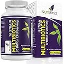 NutriZing Bio Cultures Complex Probiotics for Gut Health - High Strength 30 Billion CFU with 16 Bacterial Cultures - Vegan Gut Health Supplements - Probiotics for Men & Women - Made in UK