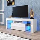 BAMACAR Small TV Stand For 60 Inch TV, 50 55 60 Inch TV Stand For Bedroom 50 55 60 Inch TV Stands For Living Room White TV Stand For 50 55 Inch TV Stand 50 Inch TV Table, LED TV Stand 60 Inch TV Table