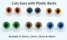 CATS EYES with PLASTIC BACKS - Teddy Bear Making Soft Toy Doll Animal Craft