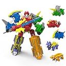 GAGINAN Dinosaurs Combined Robot Toys, 5-in-1 Deformation Robot Toy, 8-in Take Apart Robot Figures, Disassembly Toys for Boys & Girls Age 6+ (8IN)