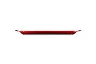 LE CREUSET Parrilla Rectangular, Apto para todas las fuentes de calor, incl. inducción, Hierro fundido, Rojo(Cereza), 33 x 22 cm