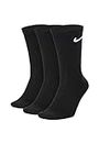 Nike Unisex U Nk Everyday Ltwt Crew 3pr Socks, Black (black/White), 2–5 UK (Manufacturer Size: S)