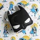 Silverlinen Cotton Official Dc Comics Justice League Batman Mask Shape Cushion With Filling For Kids For Boys And Girls- Black (Size: 15 In X 13 In)