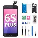 for iPhone 6s Plus Screen Replacement with Home Button LCD Repair Kit 3D Touch Display Digitizer 5.5" Black Front Camera Speaker Proximity Sensor Glass Full Assembly Fix Tools for A1634 A1687 A1699