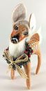 Annalee 5” Rustic Yuletide Fawn in Wreath Necklace w/ Rafia Doll 2016 ~ #450016