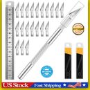 Kit Exacto Knife Set 20 Blade Refill Xacto For Leather Craft Pen Cutter Razor