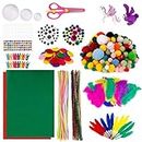 MengH-SHOP Kit de Manualidades para niños Crafts Set Creativo DIY Herramienta incluir Limpiadores Pipa Pompones Ojos Ooscilantes Cuentas para Niños Niñas Craft DIY Art Supplies