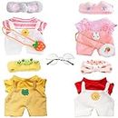 LALAFANFAN Duck Clothes Sets, 15 Pcs Kawaii Accessories for Cute Plushies, Cute Stuffed Animal Glasses and Clothing