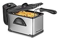 Elite Gourmet EDF2100 Electric Immersion Deep Fryer Removable Basket AdjCatable Temperature, Lid with Viewing Window and Odor Free Filter, 2 Quart / 8.2 cup