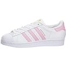 adidas Youth Superstar Foundation Footwear White Light Pink Leather Trainers 38 EU