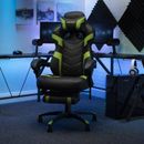 RESPAWN 110 Pro Gaming Chair - Gaming Chair w/ Footrest, Ergonomic Computer Desk Chair Faux Leather in Green | 51 H x 28 W x 25 D in | Wayfair