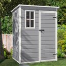 5x3 FT Outdoor Storage Shed with Floor All-Weather Resin Storage Shed Lockable