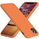 Vooii for iPhone 11 Pro Max Case, Soft Liquid Silicone Slim Rubber Full Body Protective iPhone 11 Pro Max Case Cover (with Soft Microfiber Lining) Design for iPhone 11 Pro Max - Bright Orange