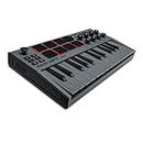 AKAI Professional MPK Mini MK3 - 25 Key USB MIDI Keyboard Controller With 8 Backlit Drum Pads, 8 Knobs and Music Production Software Included, Grey