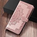 Perkie Queen Series Faux Leather Embossing Wallet Flip Case Kick Stand Magnetic Closure Flip Cover for Apple iPhone 7 Plus + (Rose Gold)