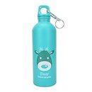 Water Bottle, Cute Animal Pattern Cartoon Portable Stainless Steel for Children Outdoor Sports Water Bottle Cup (Green)