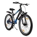 CULTSPORT Dauntless 24 inch Single Speed Mountain Bike (Cycle/Bicycle) with Front Suspension and Dual Disc Brake, Cycling Event, Ride Tracking App | Ideal for 9-13 Years, Blue