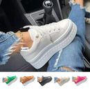 Ladies Fashion Sneakers Round Toe Casual Shoe Women Non-slip Lace Up Work