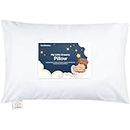 Toddler Pillow with Pillowcase - 13x18 My Little Dreamy Pillow, Organic Cotton Toddler Pillows for Sleeping, Kids Pillow, Travel Pillows, Mini Pillow, Nursery Pillow, Toddler Bed Pillow (Soft White)