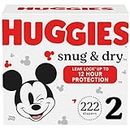 Huggies Snug & Dry Baby Diapers, Size 2, 222 Count, One Month Supply