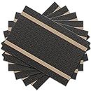 pigchcy Placemats Set of 6, Brown Elegant Placemats Washable Non-Slip Luxury Table Mats for Home/Dining Room Decoration