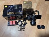 Nikon D5600 24.2MP Digitalkamera - Schwarz (Kit mit AF-P DX 18-55 VR Objektiv)