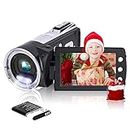 HG8162 Digital Video Camera, [Upgraded] 2.7K Camcorder, 2.7K Video /1080P FHD Video / 36MP Photo/Big Flip Screen / 270 Degree Rotatable Camcorder for Kids/Beginners/Children/Teenagers Gift