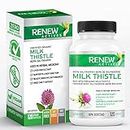 Renew Actives Milk Thistle Capsules: 175mg Potency Organic Milk Thistle Seed Extract Supplement to Support Healthy Liver Function - Highly Concentrated Formula with Standardized Silymarin - 120 Veggie Pills. NON-GMO. Easy to Swallow Capsules!