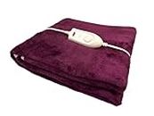 Expressions Signature Electric Bed Warmer - Electric Under Blanket - Single Bed Size (150cms x 80cms) with 3 Heat Settings & Dual Safety Feature with Over Heat Protection - Color: Wine