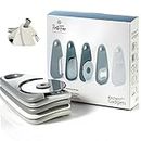 Portofino 5 Pc. Kitchen Gadget Set - Space Saving Cooking Tools/Food Accessories - Cheese/Chocolate Grater, Garlic/Ginger Grinder, Pizza Cutter, Bottle Opener, Fruit/Vegetable Peeler