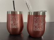 Wine Tumblers 12oz Stainless Steel Rose Gold, Gifts for Her
