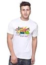 Holi HAI White Printed t-Shirt for Men and Women in Polyester with 50% Discount (Medium)
