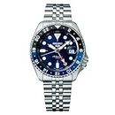 Seiko Analog Stainless Steel Blue Dial Silver Band Men's Watch-SSK003K1