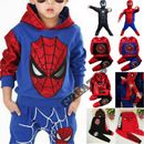 Spiderman Tracksuit Set Sweatshirt Kids Boys Hoodie Hooded Pants Outfit Clothes▫