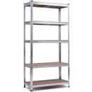 The Twillery Co.® Trosper 71 inch.H Adjustable 5 Level Storage Shelves w/ Heavy Duty Steel Frame in Gray/White | 72 H x 36 W x 16 D in | Wayfair