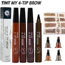 TINT MY 4-TIP BROW Liquid Eyebrow Pencil Waterproof Microblading Fork Tip Fine Sketch Eye Brow